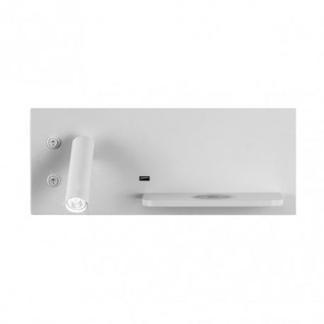 Aplique 2+8w 4000k Velazquez Izqdo Blanco Usb+qi  130lm Doble Encendido 14x35x14 Cm - Imagen 1