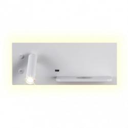 Aplique 2+8w 4000k Velazquez Izqdo Blanco Usb+qi  130lm Doble Encendido 14x35x14 Cm - Imagen 2