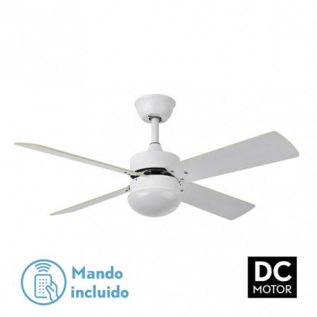 Ventilador Dc Sofia 2xe27 Blanco 4 Aspas Rev.Blanca/haya 40x107d C/remoto Temporizador - Imagen 1