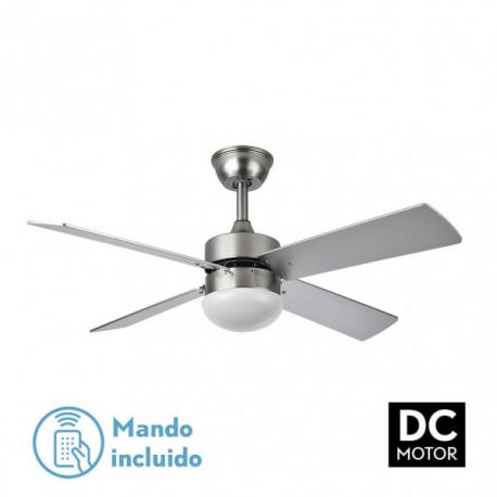 Ventilador Dc Sofia 2xe27 Niquel 4 Aspas Rev.Haya/plata 40x107d C/remoto Temporizador - Imagen 1