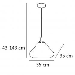 COLGANTE 35 CAPRI CUERO 1 X 60W E-27 - DIAMETRO 35CMS - Imagen 5