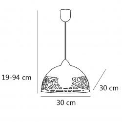 COLGANTE PANG BLANCO 1 X 60W E-27 - Imagen 3