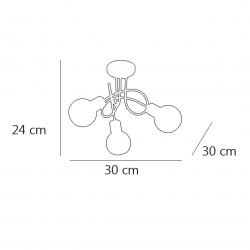 PLAFON 3L OPAL CUERO 3 X 40W E-14 - Imagen 2