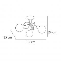 PLAFON 3L ROLO CROMO 3 X 40W G-9 - Imagen 3