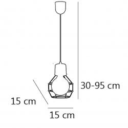 COLGANTE TRENA NEGRO 1 X 60W E-27 - Imagen 5