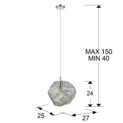 LAMPARA 1L Ø27·PETRA·CROMO E27 - Imagen 3