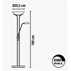 Lámpara de pie clásica Led DINA (18W+5W)