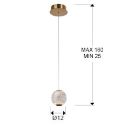 LAMPARA 1L LED·AUSTRAL·ORO Ø12 - Imagen 3