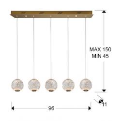 LAMPARA 5L LED·AUSTRAL· ORO - Imagen 3