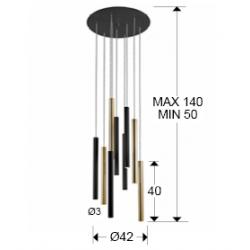 LAMPARA·VARAS·ORO/NEGRO 9L DIMABLE - Imagen 2