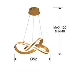 LAMPARA ·LAZAS· PAN DE ORO Ø52 - Imagen 3