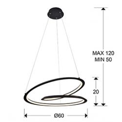 LAMPARA ·LOOPING· NEGRO Ø60 - Imagen 2