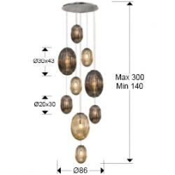 LAMP. 9L ·OVILA· SMOKE, COÑAC DIM - Imagen 2