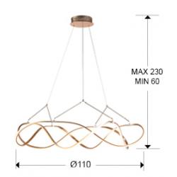LÁMPARA LED ·MOLLY· 110Ø ORO ROSA - Imagen 3