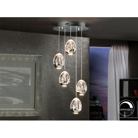 LAMPARA Ø30 ·ROCIO·5 LED CROMO - Imagen 1