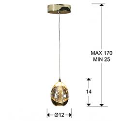 LAMPARA ·ROCIO· 1 LED ORO - Imagen 3