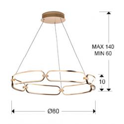 LAMP. LED·COLETTE· Ø80 ORO ROSA DIM - Imagen 2