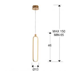 LAMPARA 1L LED·COLETTE· ORO ROSA - Imagen 3