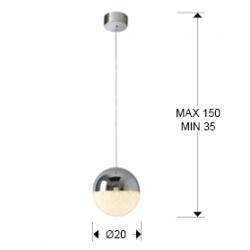 LAMPARA 1L LED ·SPHERE· Ø20 - Imagen 3