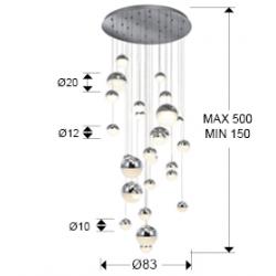 GRAN LAMP·SPHERE·Ø80 27L CROMO CCT - Imagen 3