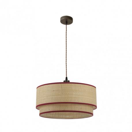 Colgante Roque 3xe27 Natural/rojo Regx60x60 Cm - Imagen 1