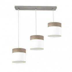 Regleta Cloe 3xe27 Niquel/blanca-madera Gris Regx60x16 cm - Imagen 3