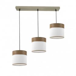 Regleta Cloe 3xe27 Cuero/blanca-madera Oscura Regx60x16 cm - Imagen 3