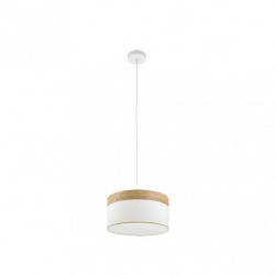 Colgante Cloe 1xe27 Blanco/blanca-madera Clara Regx40x40 cm - Imagen 1