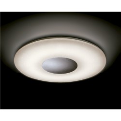 Plafón LED Reff blanco y cromo regulable (60W).