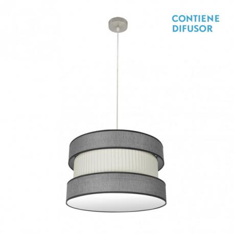 Colgante Home 3xe27 Niquel/gris-beis Regx60x60 Cm - Imagen 1