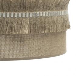 Colgante Kala 2xe27 Cuero/saco Regx50x50 Cm Con Flecos