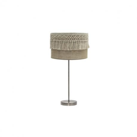 Sobremesa Grande Ekaterina 1xe27 Cuero/saco 63x30x30 Cm Con Pasamaneria