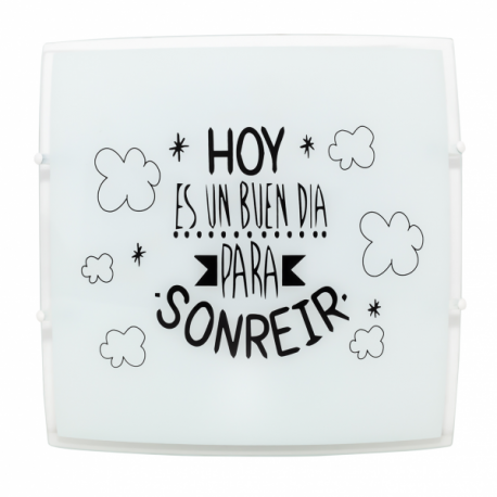 Plafón Sonrisa 2xe27 Blanco 30x30