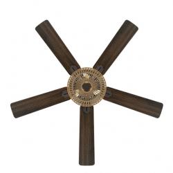 Ventilador Dc Cesta Negro 3xe27 5 Aspas Nogal/roble 6 Velocidades 55/67x132x132cm C/remoto Y Temporizador