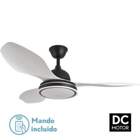 Ventilador 48w Dc Datoo Negro 3 Aspas Blancas  6 Vel. 33/48x122x122cm 3 Color C/remoto,memoria Y Temp.4080lm