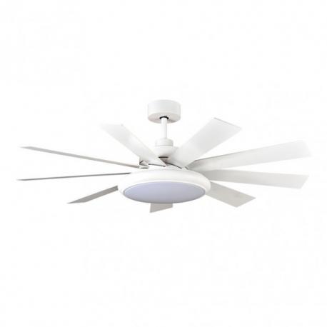 Ventilador Dc Pireo 36w Blanco 9 Aspas Blanca/haya  6 Vel 3Colores 3800lm 132d C/remoto, Memoria Y Temporizador