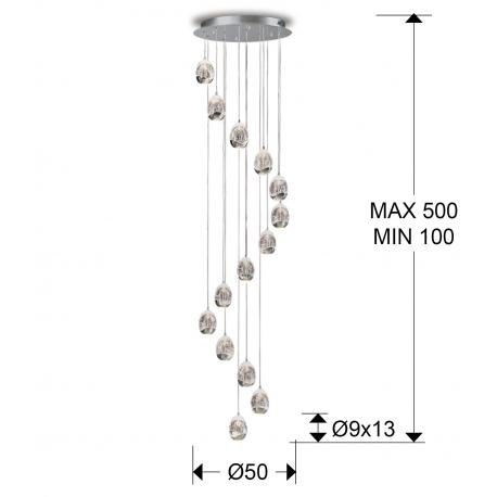 ROCIO-GRAN LAMP 14L CROMO 5M DIM