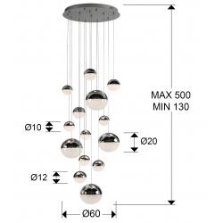 SPHERE-LAMP 14L CROMO D60 H500 DIM