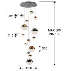SPHERE-LAMPARA 14L D60 H500 DIMABLE