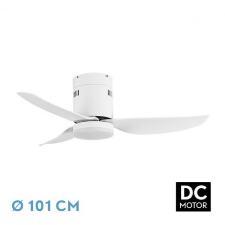 Ventilador Dc Borax 20w Blanco 3aspas 6vel 3000-4000 -6500k 2350lm Remoto, Memoria, Temporizador 27x101x101cm