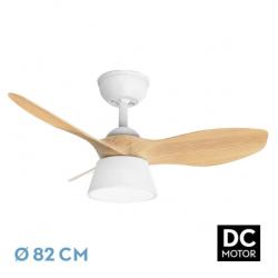 Ventilador Dc Cubico 36w 2680lm Blan/haya 3asp 82d  3000k,4500k,6000k,remoto+tempor+memoria