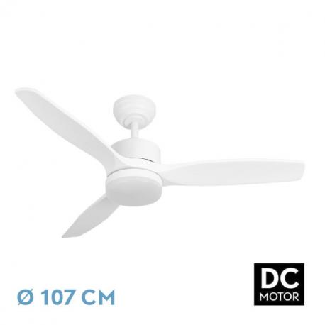 Ventilador Dc Torino 24w Blanc 3aspas 6vel 107d 2424lm 3000k,4000k,6500k Remoto+temporizador+memoria