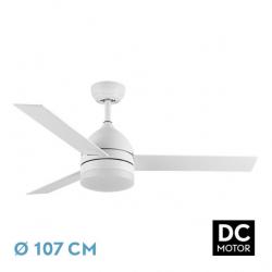 Ventilador Dc Legio 26w Blanco 3aspas Blanco/haya 107d 2950lm 3000-4000-6000k Remoto+memoria+temporizador