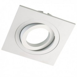Kit Foco Aluminio Blanco cuadrado (Foco+bombilla + portalámparas)