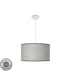 Colgante Moda 2xe27 Blanco/surco Gris Regx40x40cm C/difusor