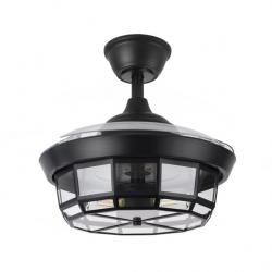 Ventilador Dc Tornado Negro 3xe27 91d 3aspas Desplegables 6velocidades C/remoto Y Temporizador
