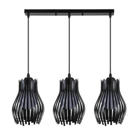 Regleta Ragusa Negra 3xe27 Regx64x16cm