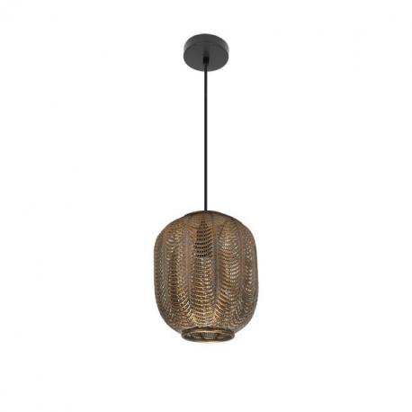 Colgante Trikala Negro/cuero Envejecido 1xe27 Regx25x25 Cm