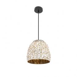 Colgante Tebas Negro/blanco/oro 1xe27 Regx33x33 Cm