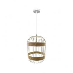 Colgante Piamonte 1xe14 Blanco/natural Regx26x26cm